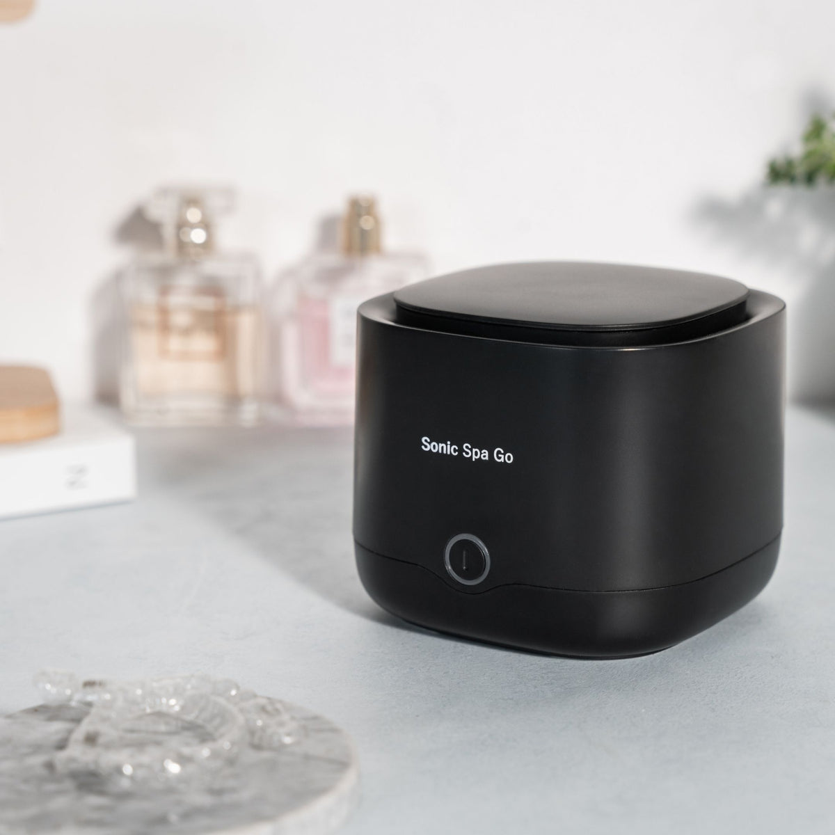 Black Sonic Spa Go on a bathroom counter