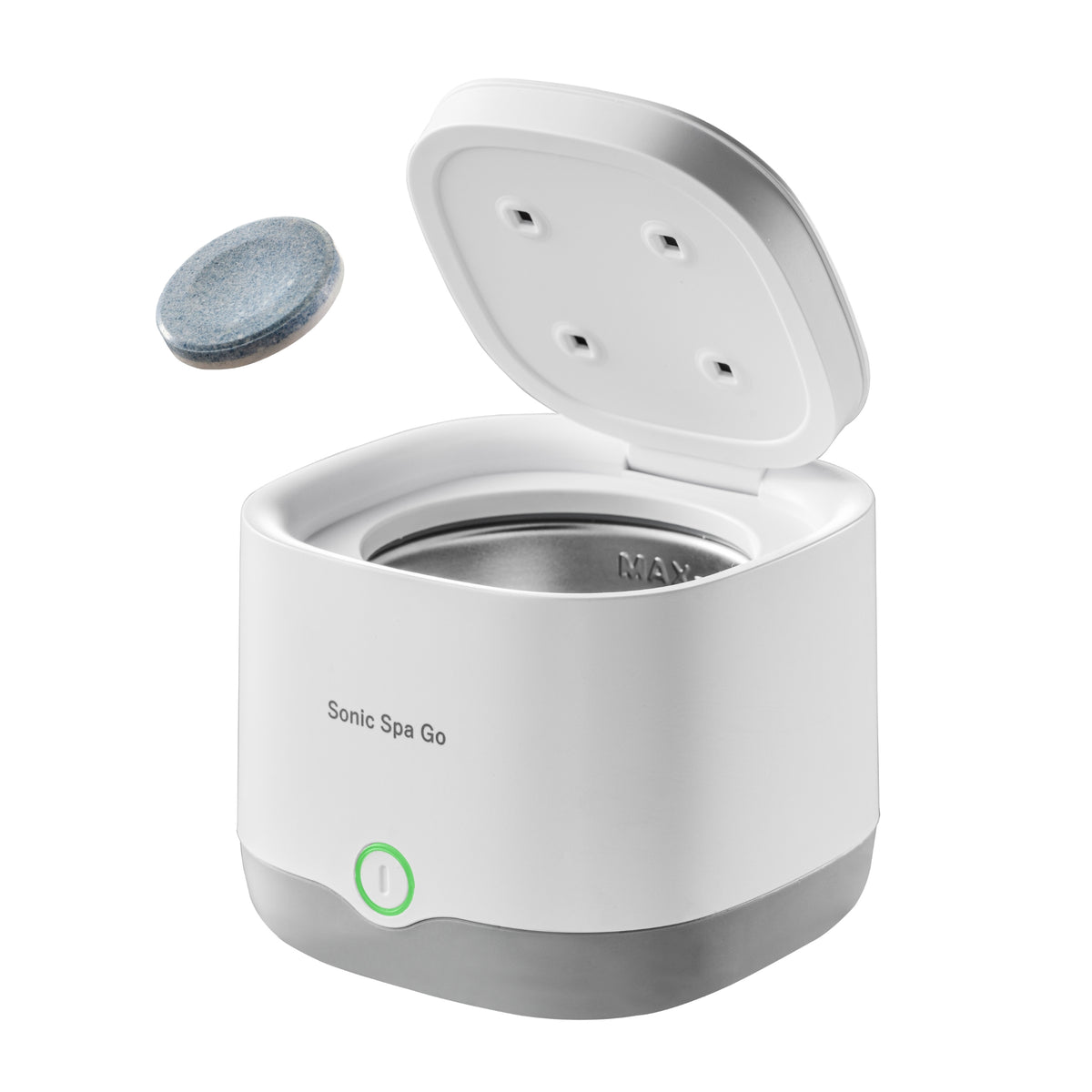 White Sonic Spa Go on a bathroom counter
