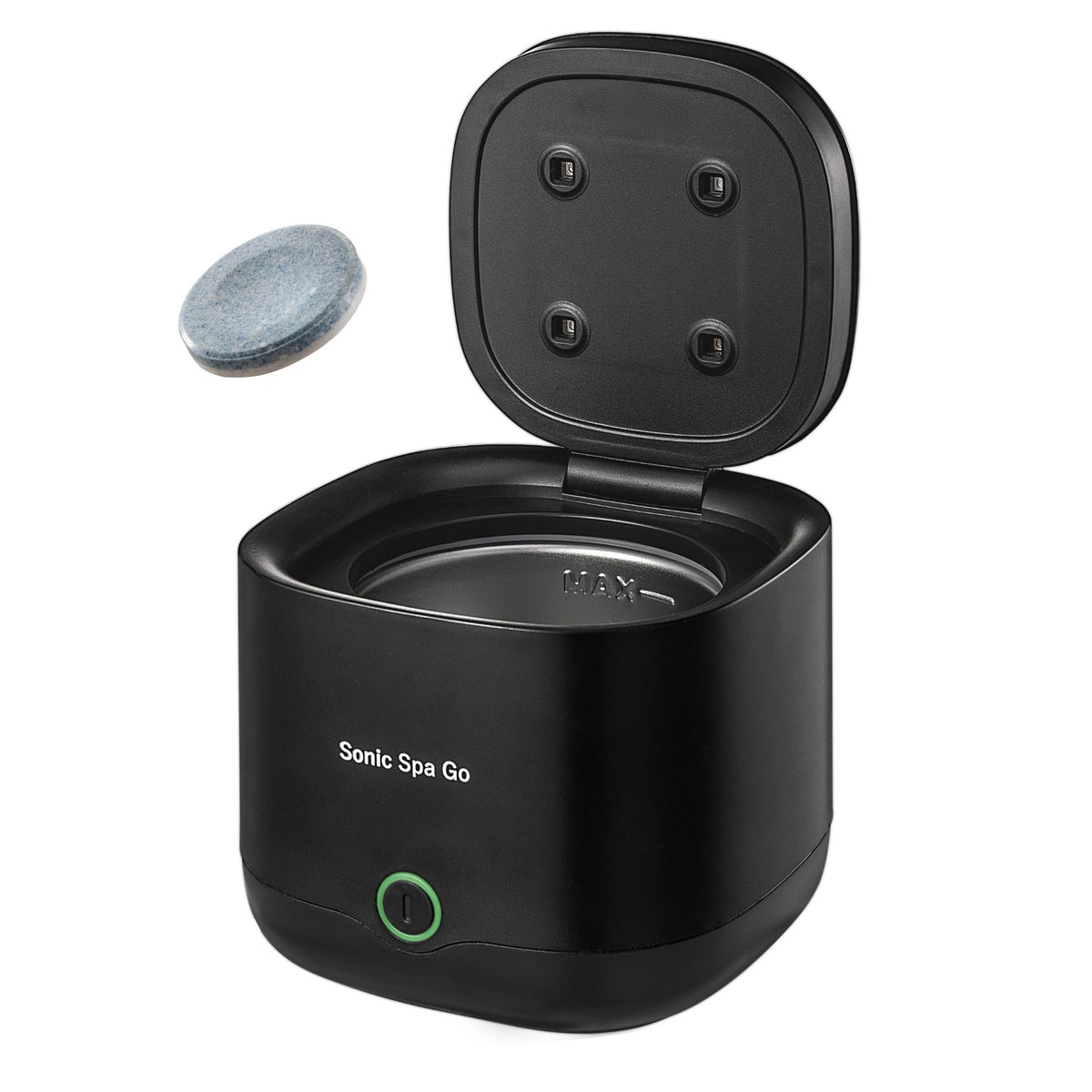 Black Sonic Spa Go on a bathroom counter